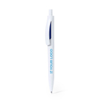 Stylo avec logo en plastique recyclé, bouton-poussoir et encre bleue vue principale