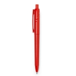 Stylo en plastique recyclé avec bouton-poussoir et encre bleue. couleur rouge première vue