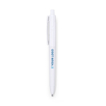 Stylo en plastique recyclé avec bouton-poussoir et encre bleue. vue principale
