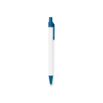 Stylo en carton recyclé avec des détails colorés et de l´encre bleue couleur bleu première vue