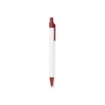 Stylo en carton recyclé avec des détails colorés et de l´encre bleue couleur rouge première vue