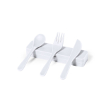 Lot de 3 couverts réutilisables dans une boîte colorée Takeaway couleur blanc première vue