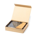 Plaque de verre, base en bois dans un étui avec fermeture magnétique couleur transparent quatrième vue