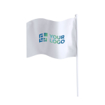 Banderole rectangulaire en polyester avec un bâton blanc vue principale