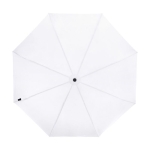 Parapluie manuel pliable en polyester recyclé avec 8 panneaux Ø96 couleur blanc deuxième vue frontale