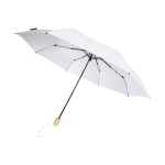 Parapluie manuel pliable en polyester recyclé avec 8 panneaux Ø96 couleur blanc