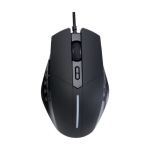 Souris de gaming au design ergonomique avec logo luencreux couleur noir deuxième vue frontale