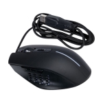 Souris de gaming au design ergonomique avec logo luencreux couleur noir