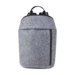 Sac à dos isotherme en feutre recyclé avec poche frontale couleur gris deuxième vue frontale