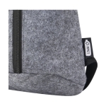 Sac à dos isotherme en feutre recyclé avec poche frontale couleur gris vue détail 1