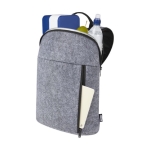 Sac à dos isotherme en feutre recyclé avec poche frontale couleur gris deuxième vue