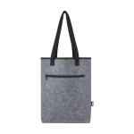 Sac à provisions isotherme en feutre recyclé avec fermeture velcro couleur gris deuxième vue frontale