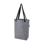 Sac à provisions personnalisé en feutre recyclé avec fond large couleur gris
