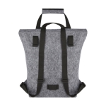 Sac à dos enroulable en feutre recyclé avec diverses sangles couleur gris deuxième vue arrière