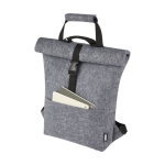 Sac à dos enroulable en feutre recyclé avec diverses sangles couleur gris deuxième vue