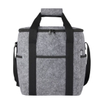 Sac isotherme en feutre recyclé GRS avec poches extérieures couleur gris deuxième vue frontale