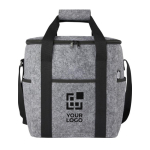 Sac isotherme en feutre recyclé GRS avec poches extérieures avec zone d'impression