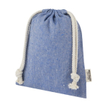 Sac petit format en coton recyclé GRS avec cordon de serrage 150 g/m² couleur bleu