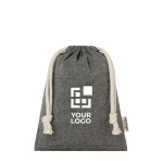 Sac petit format en coton recyclé GRS avec cordon de serrage 150 g/m² avec zone d'impression