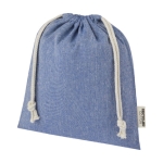Sac format moyen en coton recyclé GRS avec cordon de serrage 150 g/m² couleur bleu
