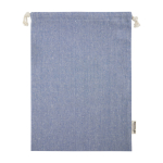 Sac grand format en coton recyclé GRS avec cordon de serrage 150 g/m² couleur bleu deuxième vue arrière