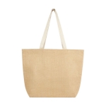 Sac à provisions en jute avec isolation thermique et longues poignées couleur naturel deuxième vue frontale