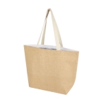 Sac à provisions en jute avec isolation thermique et longues poignées couleur naturel