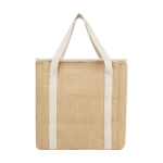 Grand sac à provisions isotherme en jute avec poche frontale 300 g/m² couleur naturel deuxième vue arrière