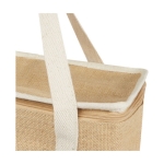 Grand sac à provisions isotherme en jute avec poche frontale 300 g/m² couleur naturel vue détail 1