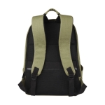 Sac à dos antivol pour PC 15,6” en matière recyclée avec poches couleur vert deuxième vue arrière