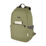 Sac à dos antivol pour PC 15,6” en matière recyclée avec poches couleur vert troisième vue