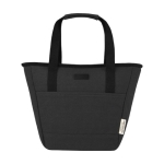 Sac isotherme en matière recyclée avec poignées confortables couleur noir deuxième vue frontale