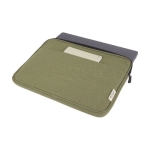Pochette pour PC 14´´ en coton recyclé GRS avec plaque métallique mate couleur vert deuxième vue