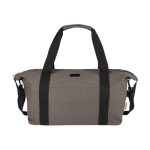 Sac de sport en coton recyclé avec fixation pour trolley couleur gris deuxième vue frontale