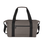 Sac de sport en coton recyclé avec fixation pour trolley couleur gris deuxième vue arrière