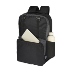 Sac à dos pour PC 15” en polyester recyclé avec sac banane amovible couleur noir deuxième vue