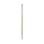 Stylo en matériaux recyclés de différentes couleurs et encre noire couleur blanc deuxième vue frontale
