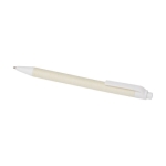 Stylo en matériaux recyclés de différentes couleurs et encre noire couleur blanc deuxième vue