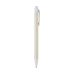 Stylo en matériaux recyclés de différentes couleurs et encre noire couleur blanc deuxième vue latérale