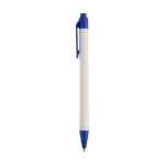 Stylo en matériaux recyclés de différentes couleurs et encre noire couleur bleu roi vue latérale