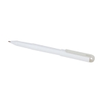 Stylo en plastique recyclé avec encre gel noire couleur blanc deuxième vue