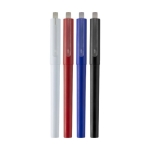 Stylo en plastique recyclé avec encre gel noire couleur blanc deuxième vue en couleurs