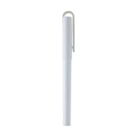 Stylo en plastique recyclé avec encre gel noire couleur blanc deuxième vue latérale