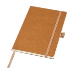 Carnet en cuir recyclé avec porte-stylo A5 pages lignées couleur naturel