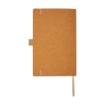 Carnet en cuir recyclé avec porte-stylo A5 pages lignées couleur naturel deuxième vue arrière