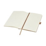 Carnet en cuir recyclé avec porte-stylo A5 pages lignées couleur naturel deuxième vue
