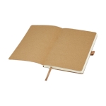 Carnet en cuir recyclé avec porte-stylo A5 pages lignées couleur naturel troisième vue