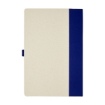 Set carnet et stylo en carton recyclé A5 pages lignées couleur bleu marine deuxième vue arrière