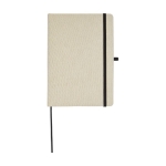 Carnet en coton biologique avec couverture rigide B6 pages lignées couleur naturel deuxième vue frontale