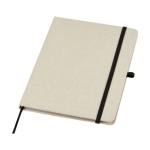 Carnet en coton biologique avec couverture rigide B6 pages lignées couleur naturel